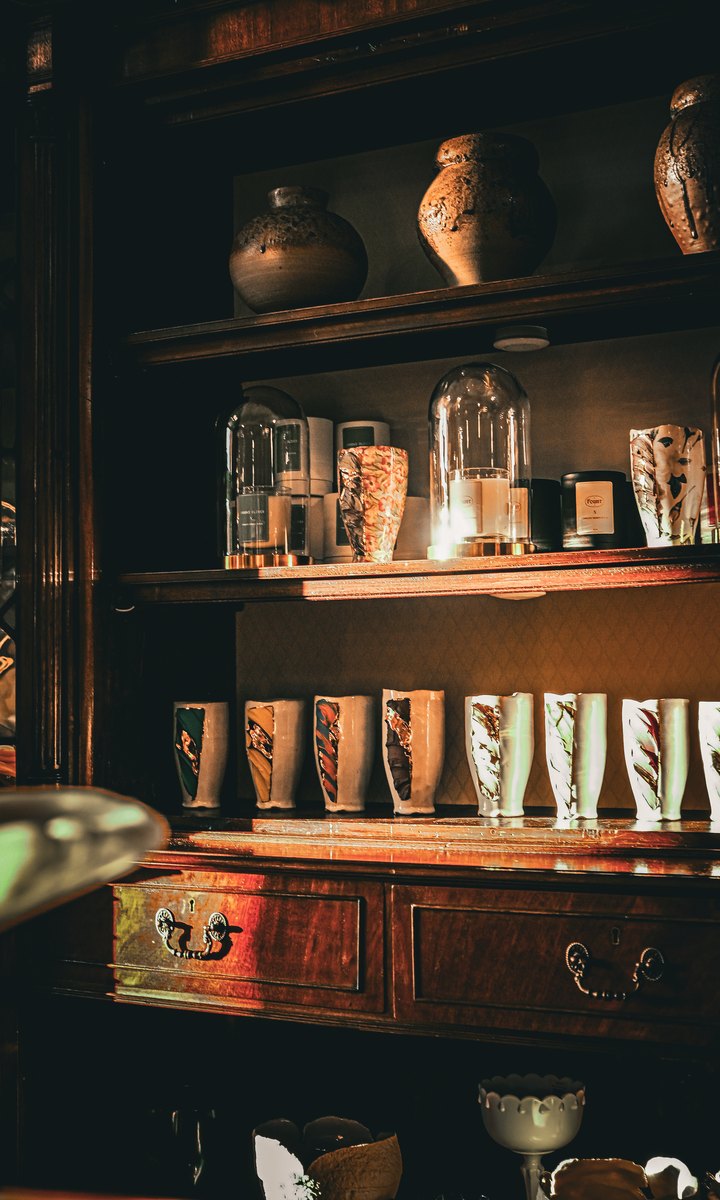 Moody styled bar shelf